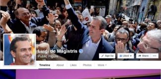 Copertina delle pagine Facebook di de Magistris e Lettieri durante la campagna elettorale
