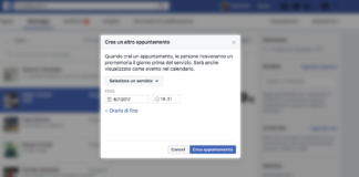 Facebook Messenger Crea Appuntamento